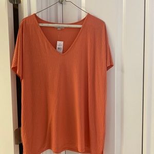 Loft outlet coral short sleeve top XL.  NWT